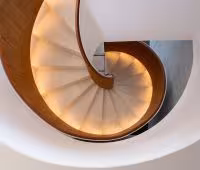 Villa Babadan, Staircase entrance to upper level dining and kitchen